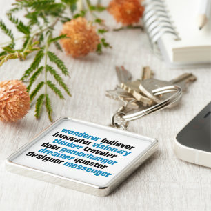 Innovator Gamechanger Visionary Dreamer Tag Cloud Key Ring