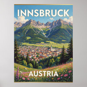 Innsbruck Austria Austrian Alps Escape Poster