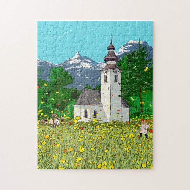  Innsbruck Austria Landscape Whimsical Art Jigsaw Puzzle (Vertical)