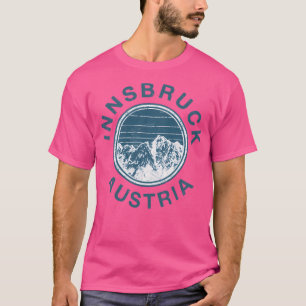 Innsbruck Austria Mountains Austrian Skiing Retro T-Shirt