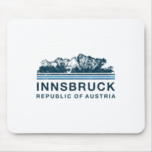 Innsbruck Austria Mountains Austrian Skiing Vintag Mouse Pad