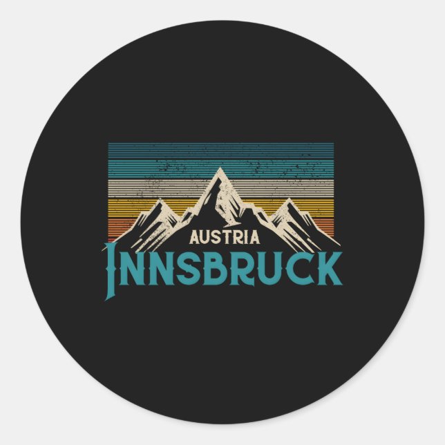 Innsbruck Austria Mountains Ski Classic Round Sticker (Front)