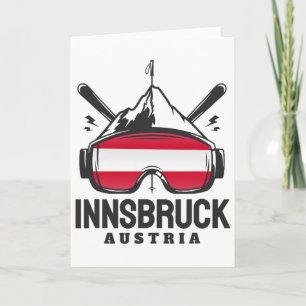 Innsbruck Austria Ski Resort Retro Skiing  Card