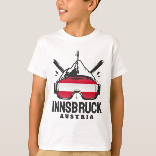 Innsbruck Austria Ski Resort Retro Skiing T-Shirt