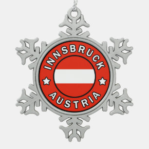 Innsbruck Austria Snowflake Pewter Christmas Ornament