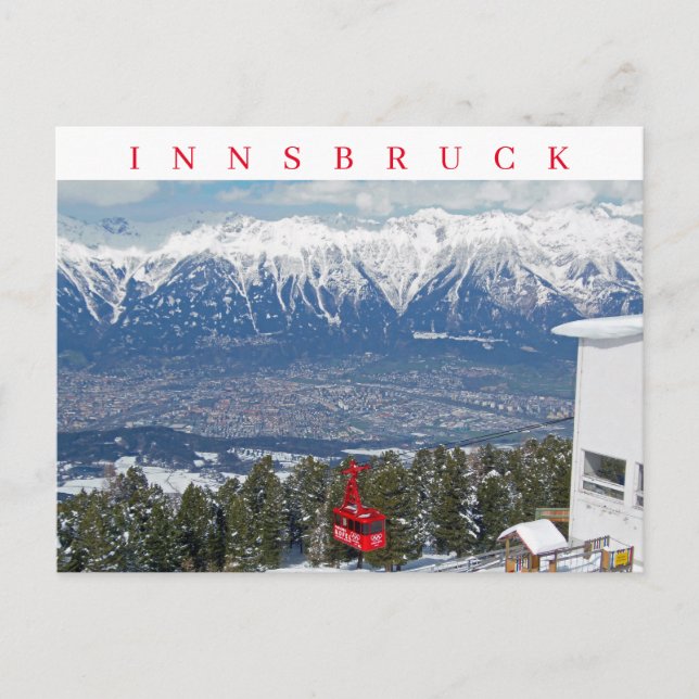 Innsbruck cable car view postcard (Front)
