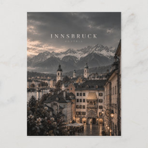 Innsbruck Cinematic Monochrome City Art Postcard