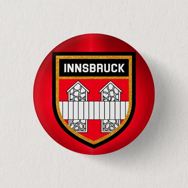 Innsbruck Flag 3 Cm Round Badge (Front)