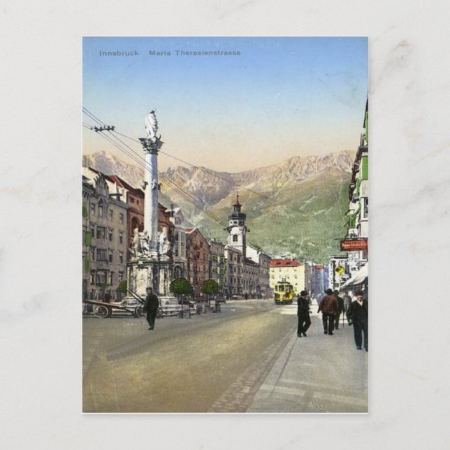Innsbruck, Maria Theresa Strasse, Tram Postcard (Front)