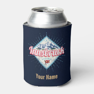 Innsbruck Tyrol Austria Retro Alps Vintage Can Cooler