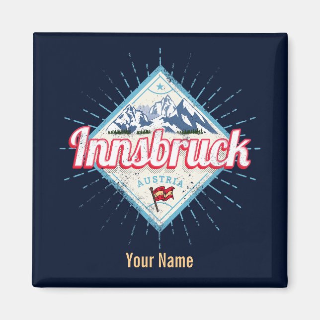 Innsbruck Tyrol Austria Retro Alps Vintage Magnet (Front)