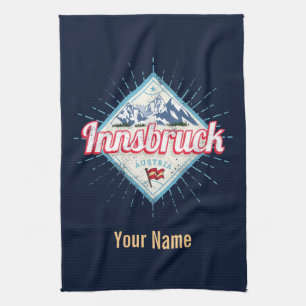 Innsbruck Tyrol Austria Retro Alps Vintage Tea Towel