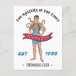 Innsmouth Lovecraft Cthulhu Swimming Club Postcard