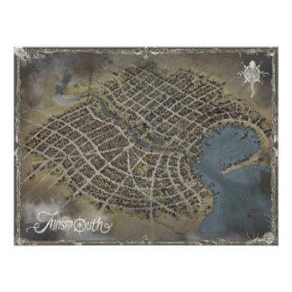 Innsmouth map, Lovecraft world - Photo Enlargement Print