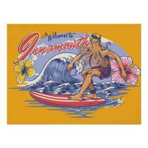 Innsmouth Surfing Lovecraft Poster