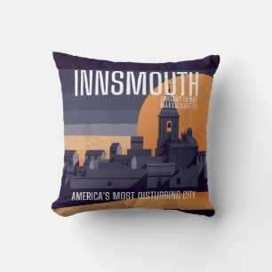 Innsmouth Vintage Travel Poster Lovecraft Cushion