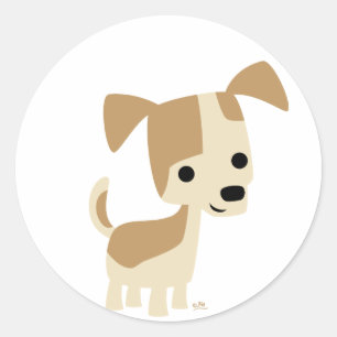 Inquisitive little dog cartoon sticker