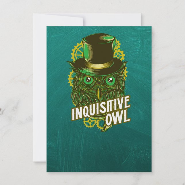 Inquisitive Owl - Steampunkish Card (Front)