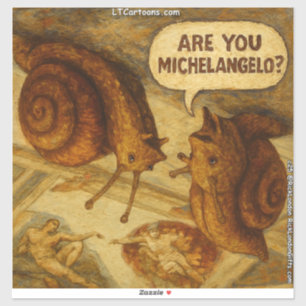 Inquisitive Snail & Michelangelo Parody Cartoon 
