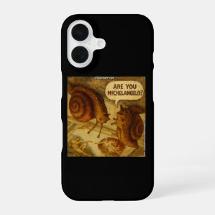 Inquisitive Snail & Michelangelo Parody Cartoon  iPhone 16 Case