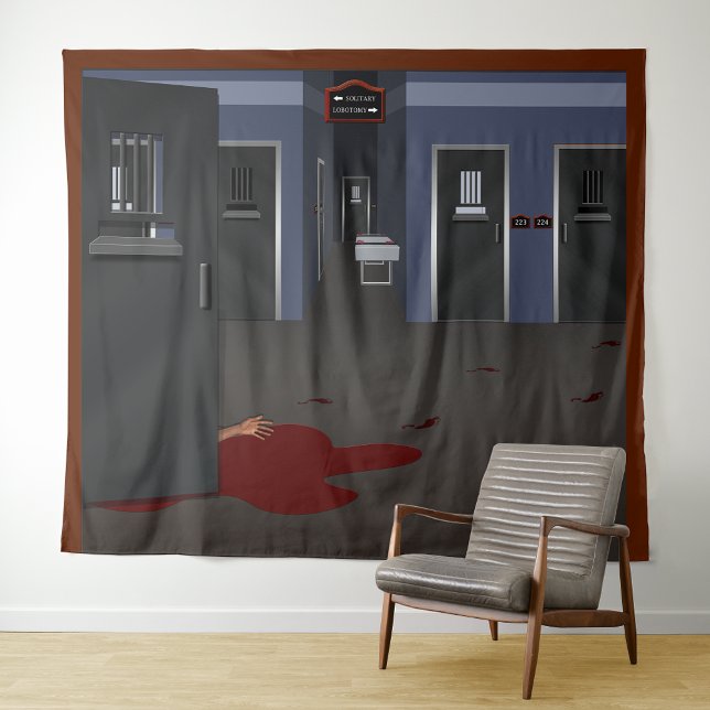 Insane Asylum Corridor Halloween Backdrop Tapestry (Creator Uploaded)
