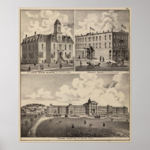 Insane Hospital, Public School Building, Minnesota Poster