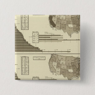 Insane, Idiotic, Blind statistical map 15 Cm Square Badge