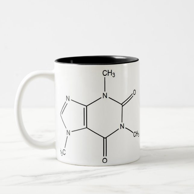 insane people for caffeine Two-Tone coffee mug (Left)