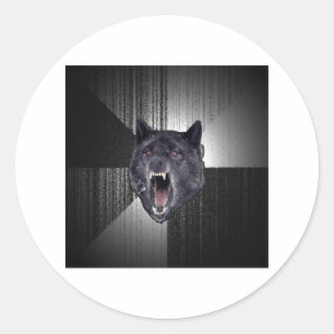 Insanity Wolf Advice Animal Meme Classic Round Sticker
