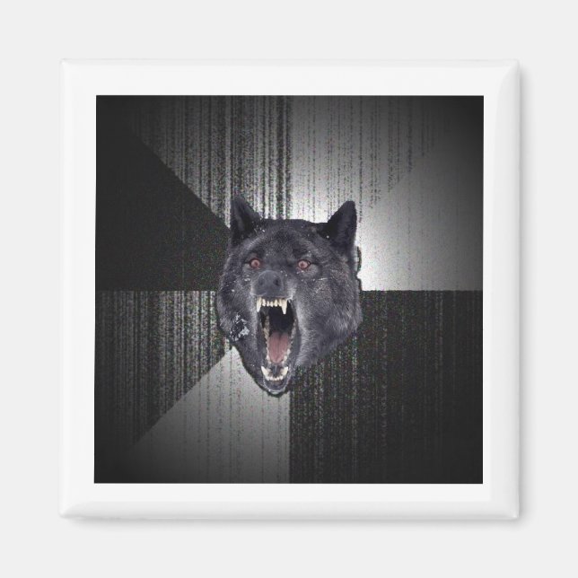 Insanity Wolf Advice Animal Meme Magnet (Front)