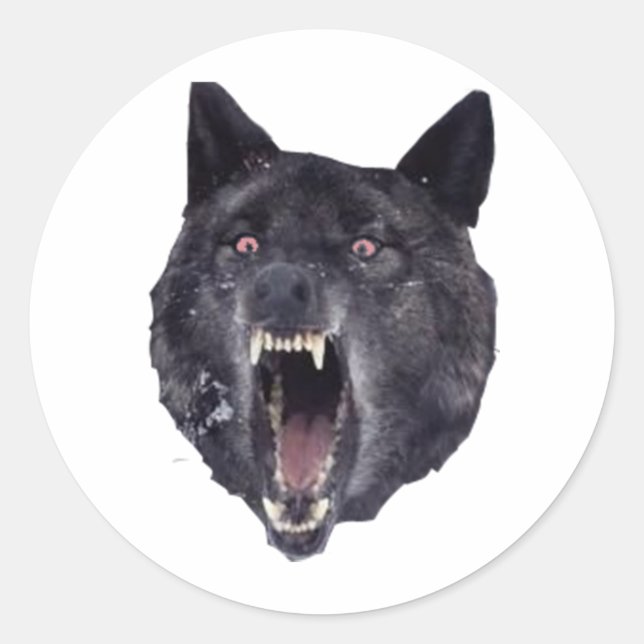 Insanity wolf classic round sticker (Front)