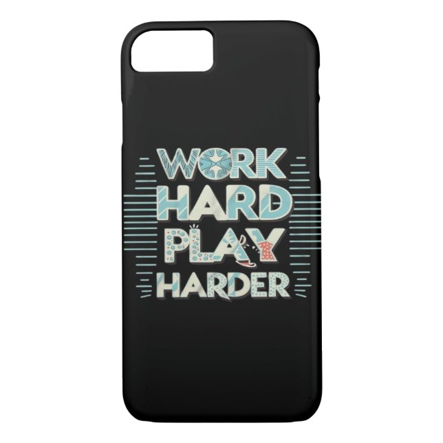 Inscription Work Hard Play Hard Classic Case-Mate iPhone Case (Back)