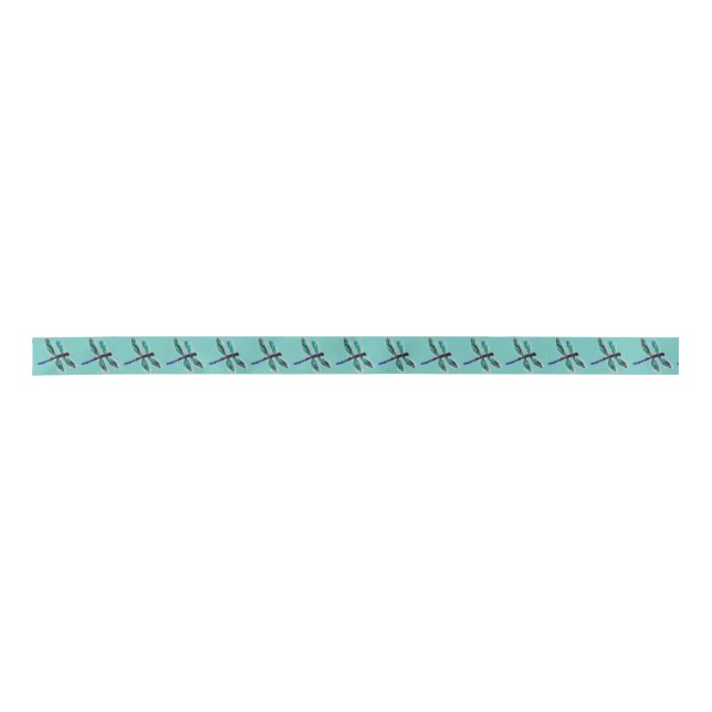 Insect Art Beautiful Dragonfly Satin Ribbon (Front)