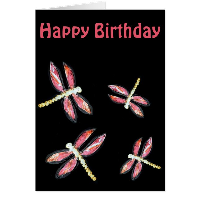 Insect Art Dancing Pink Dragonfly (Front)