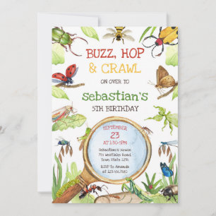 Insect Bug Party Birthday Invitation