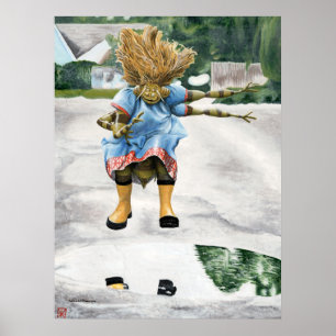 Insect Child Jumping Playing Fantasy Art Image Poster