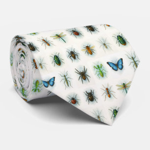 Insect collection watercolor paintings bug art tie