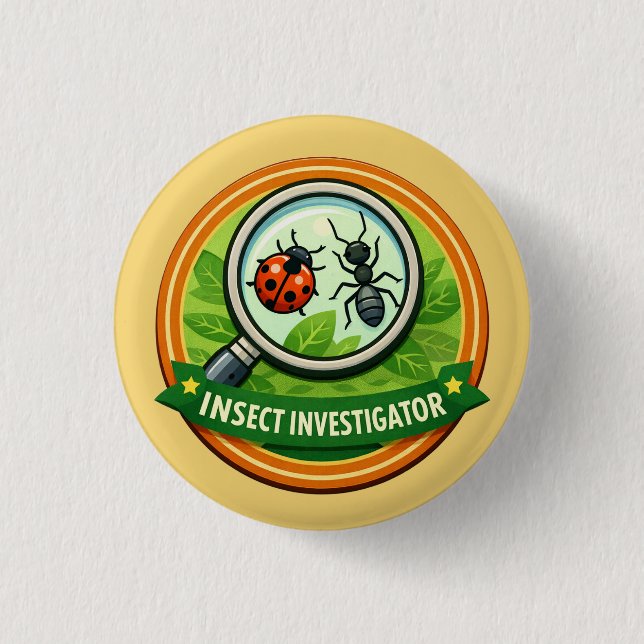 insect investigator Explorer | Kids Outdoor Award 3 Cm Round Badge (Front)