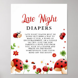 Insect Lady Late Night Diaper Baby Shower Game Poster