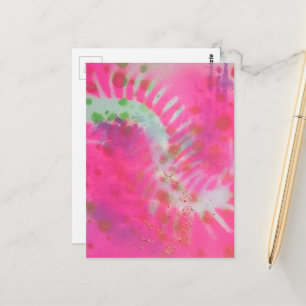 Insect Mixed Media Abstract Postcard