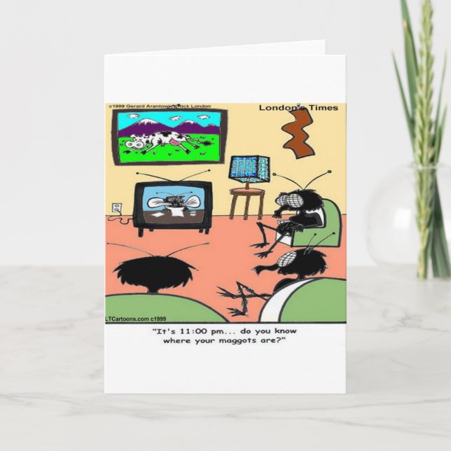 Insect Parents Funny Cartoon Announcement (Front)