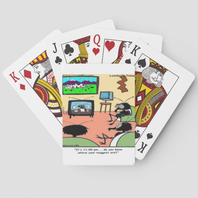 Insect Parents Funny Cartoon Playing Cards (Back)