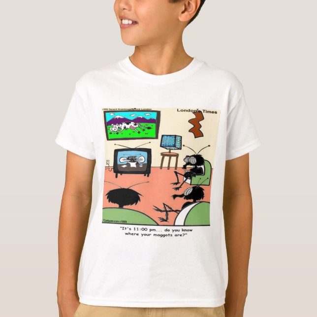 Insect Parents Funny Cartoon T-Shirt (Front)