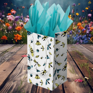 Insect Pattern   White Small Gift Bag