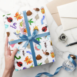 Insect Wrapping Paper, Kids Bug Birthday Gift Wrap