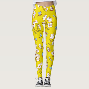 Insects Flowers Butterflies: Summer Seamless Patte Leggings