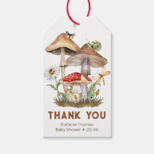 Insects & Mushroom Woodland Baby Shower Thank You Gift Tags