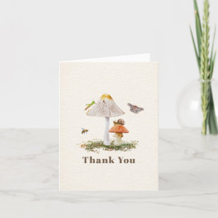 Insects Mushroom Woodland Nature Thank You Card