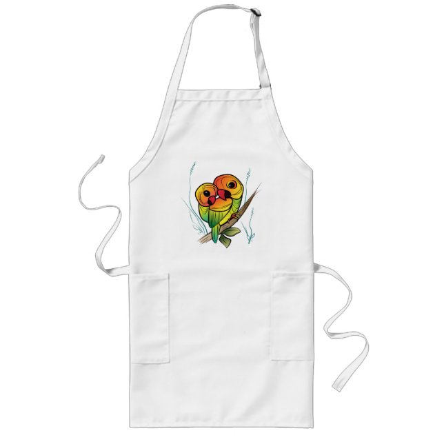 Inseparable Parrots Long Apron (Front)
