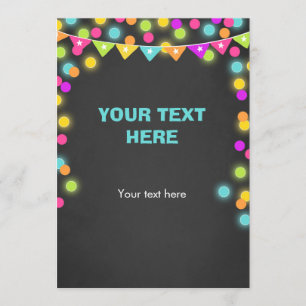 Insert card Neon Glow in the Dark Table sign Tag